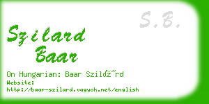 szilard baar business card